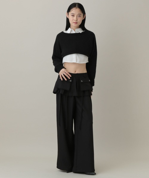 3.3 Field Trip （3.3フィールドトリップ）の「3.3 Field Trip／シャツレイヤードニット（ニット/セーター・レディース・ブラウン/グレー/ブラック・FREE）」の16枚目の写真