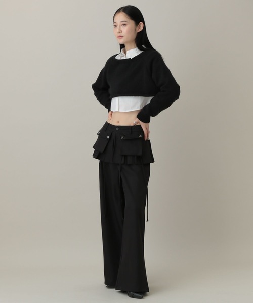 3.3 Field Trip （3.3フィールドトリップ）の「3.3 Field Trip／シャツレイヤードニット（ニット/セーター・レディース・ブラウン/グレー/ブラック・FREE）」の17枚目の写真