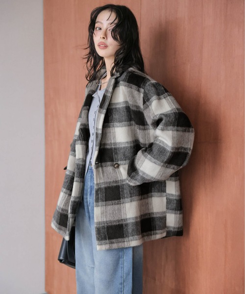 emmi シャギーテーラードジャケットコート emmi（エミ）の「シャギーテーラードジャケットコート（テーラード