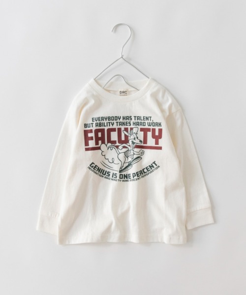 DRC branshes(ディーアールシーブランシェス)の「【DRC】アソートグラフィック長袖Tシャツ(Tシャツ/カットソー・キッズ・ブルー/ダークグリーン/チャコールグレー/その他1/ベージュ/その他3/その他2/オレンジ/アイボリー/オフホワイト/フューシャピンク/ブラック/ブルーグレー/オリーブ・140/130/100/120/110/160/150)」の2枚目の写真
