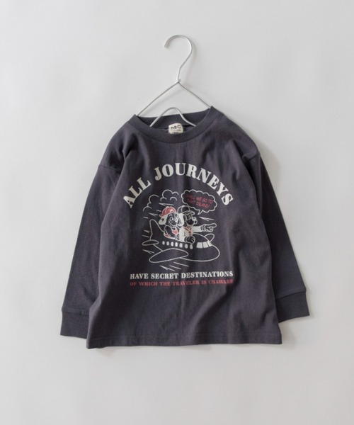 DRC branshes(ディーアールシーブランシェス)の「【DRC】アソートグラフィック長袖Tシャツ(Tシャツ/カットソー・キッズ・ブルー/ダークグリーン/チャコールグレー/その他1/ベージュ/その他3/その他2/オレンジ/アイボリー/オフホワイト/フューシャピンク/ブラック/ブルーグレー/オリーブ・140/130/100/120/110/160/150)」の4枚目の写真