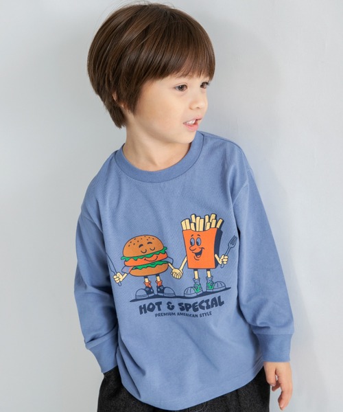 DRC branshes(ディーアールシーブランシェス)の「【DRC】アソートグラフィック長袖Tシャツ(Tシャツ/カットソー・キッズ・ブルー/ダークグリーン/チャコールグレー/その他1/ベージュ/その他3/その他2/オレンジ/アイボリー/オフホワイト/フューシャピンク/ブラック/ブルーグレー/オリーブ・140/130/100/120/110/160/150)」の5枚目の写真