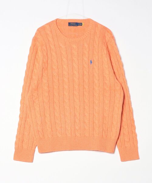 POLO RALPH LAUREN（ポロ ラルフ ローレン）の「ケーブルニット コットン セーター（ニット/セーター・メンズ・オレンジ・XS/S/L）」の3枚目の写真