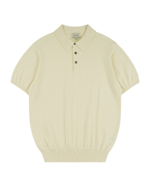 BELLIEF(ベリーフ)の「Essential Comfort Short Sleeve Polo Knit (Ecru)(ポロシャツ・メンズ・その他・MEDIUM/LARGE)」の1枚目の写真