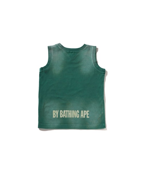 A BATHING APE（アベイシングエイプ）の「APE FACE WASHED EFFECT TANK TOP（タンクトップ・キッズ・グリーン/ブラック・110/100/130/90/120/140）」の4枚目の写真