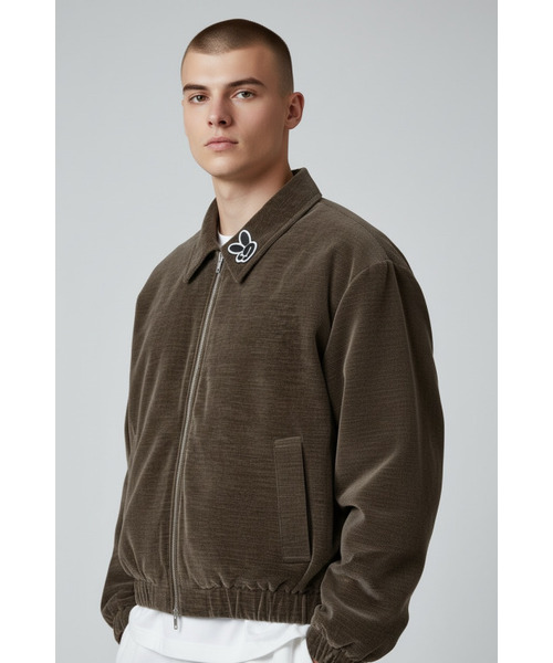 Soft V Blouson Jacket (Brown)