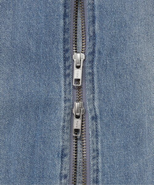 algy（アルジー）の「フロントジップりぼんジャンスカ（ワンピース・キッズ・サックスブルー/グレー・160/150/140/130）」の7枚目の写真