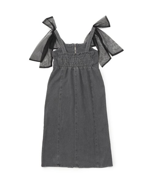 algy（アルジー）の「フロントジップりぼんジャンスカ（ワンピース・キッズ・サックスブルー/グレー・160/150/140/130）」の9枚目の写真