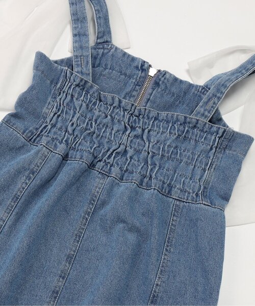 algy（アルジー）の「フロントジップりぼんジャンスカ（ワンピース・キッズ・サックスブルー/グレー・160/150/140/130）」の13枚目の写真