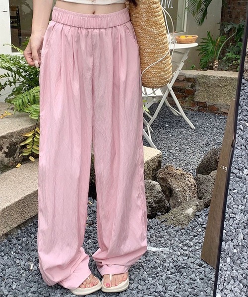 GLAMOROUS JANE(グラマラスジェーン)の「シワ加工ウエストゴムワイドパンツ(その他パンツ・レディース・ブルー/アイボリー/ブラック/ピンク・L/M)」の17枚目の写真