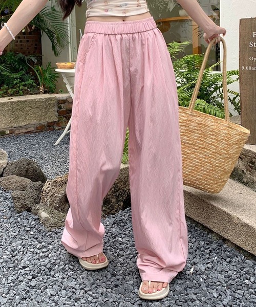 GLAMOROUS JANE(グラマラスジェーン)の「シワ加工ウエストゴムワイドパンツ(その他パンツ・レディース・ブルー/アイボリー/ブラック/ピンク・L/M)」の20枚目の写真