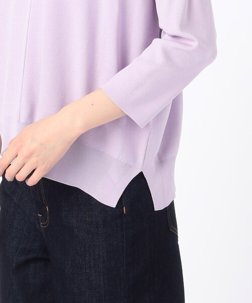 セール】【前後2WAY】ミラノリブ編み ベーシックVプルオーバー（ニット