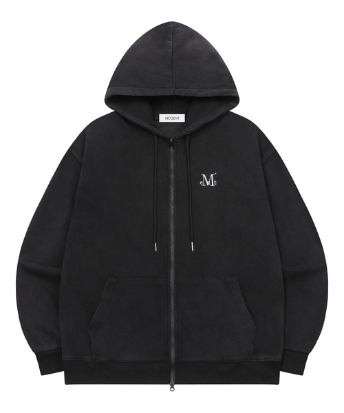 MUCENT(ムセント)の「【日本未発売/WEB限定】MUCENT(ムセント)/ユニセックス ピグメント フーディ ジップアップ パーカー/DENVER 2-WAY PIGMENT HOOD ZIP-UP(パーカー・レディース・ブラック・FREE)」の2枚目の写真