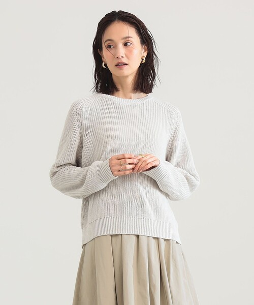 Demi-Luxe BEAMS(デミルクス ビームス)の「5ゲージ コットン 畦編み プルオーバー(ニット/セーター・レディース・ピンク/ライトグレー・ONE SIZE)」の2枚目の写真