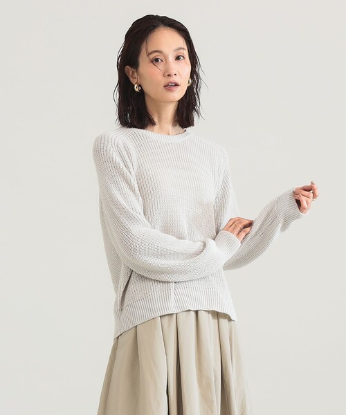 Demi-Luxe BEAMS(デミルクス ビームス)の「5ゲージ コットン 畦編み プルオーバー(ニット/セーター・レディース・ピンク/ライトグレー・ONE SIZE)」の21枚目の写真