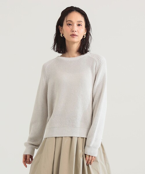 Demi-Luxe BEAMS(デミルクス ビームス)の「5ゲージ コットン 畦編み プルオーバー(ニット/セーター・レディース・ピンク/ライトグレー・ONE SIZE)」の20枚目の写真