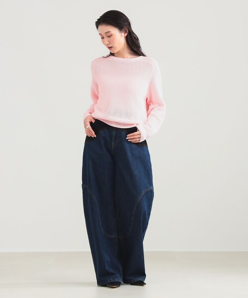 Demi-Luxe BEAMS(デミルクス ビームス)の「5ゲージ コットン 畦編み プルオーバー(ニット/セーター・レディース・ピンク/ライトグレー・ONE SIZE)」の15枚目の写真