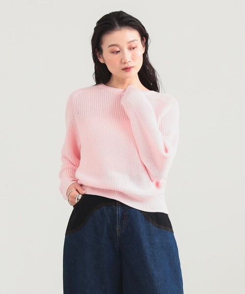 Demi-Luxe BEAMS(デミルクス ビームス)の「5ゲージ コットン 畦編み プルオーバー(ニット/セーター・レディース・ピンク/ライトグレー・ONE SIZE)」の13枚目の写真
