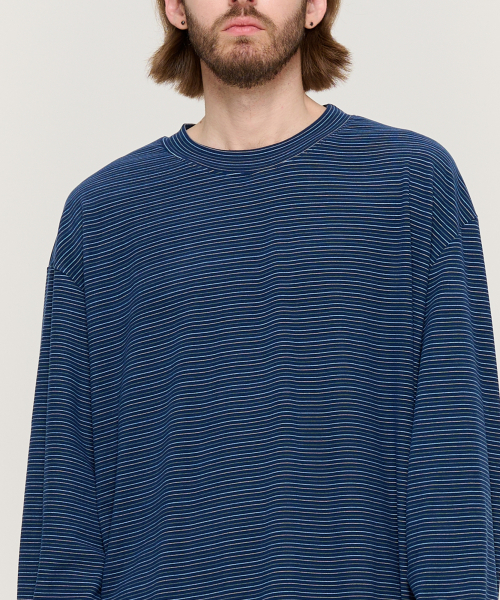 CARGOBROS(カーゴブロス)の「ラインストライプボーダーTシャツ(ネイビー)(Tシャツ/カットソー・メンズ・その他・FREE)」の5枚目の写真