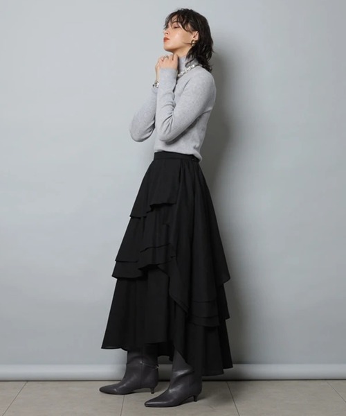 CADUNE(カデュネ)の「ペタルスカート(スカート・レディース・ブラック/ホワイト・34/36/38)」の22枚目の写真