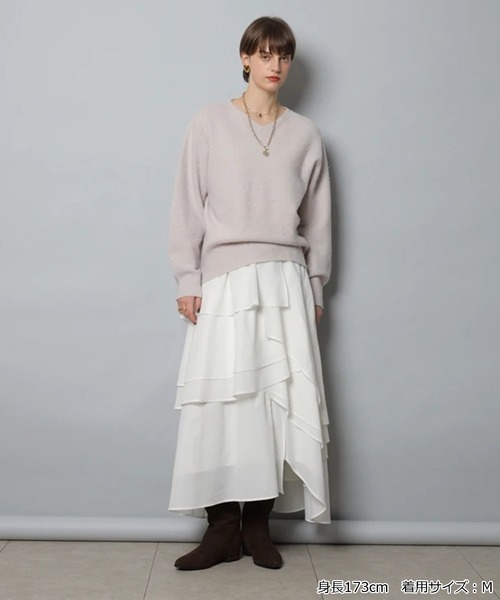 CADUNE(カデュネ)の「ペタルスカート(スカート・レディース・ブラック/ホワイト・34/36/38)」の6枚目の写真