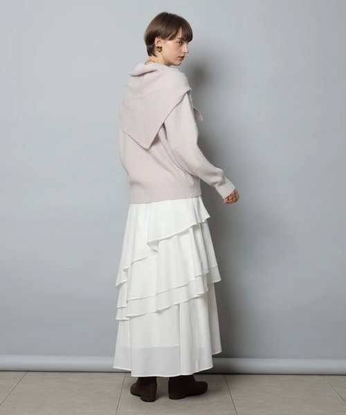 CADUNE(カデュネ)の「ペタルスカート(スカート・レディース・ブラック/ホワイト・34/36/38)」の8枚目の写真