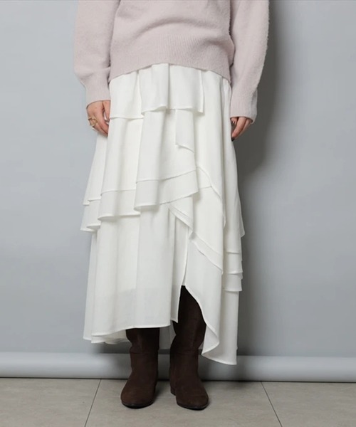 CADUNE(カデュネ)の「ペタルスカート(スカート・レディース・ブラック/ホワイト・34/36/38)」の12枚目の写真