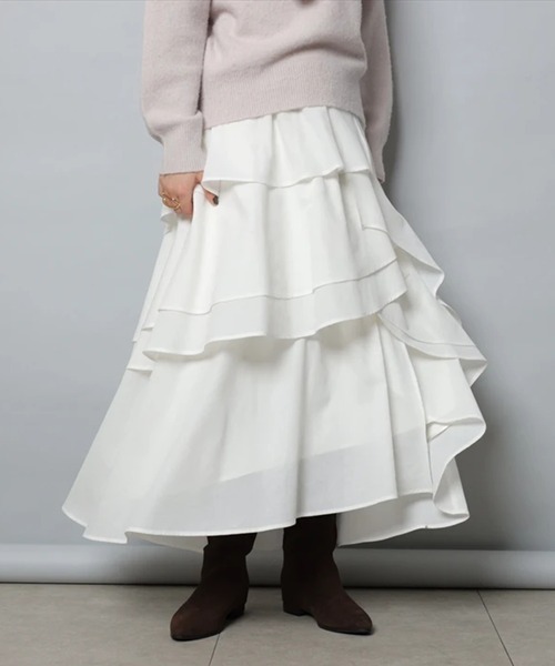 CADUNE(カデュネ)の「ペタルスカート(スカート・レディース・ブラック/ホワイト・34/36/38)」の13枚目の写真