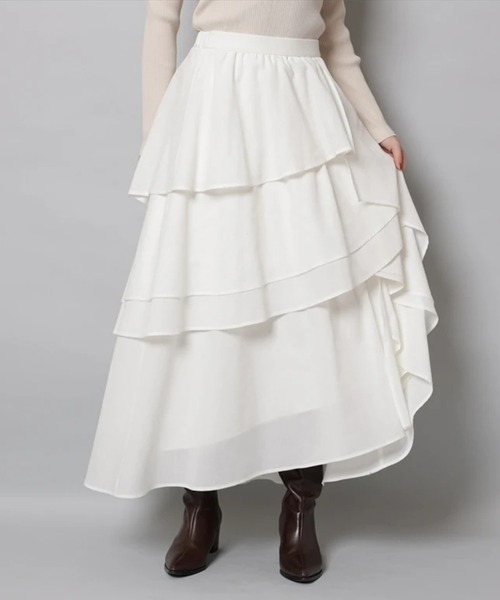 CADUNE(カデュネ)の「ペタルスカート(スカート・レディース・ブラック/ホワイト・34/36/38)」の14枚目の写真