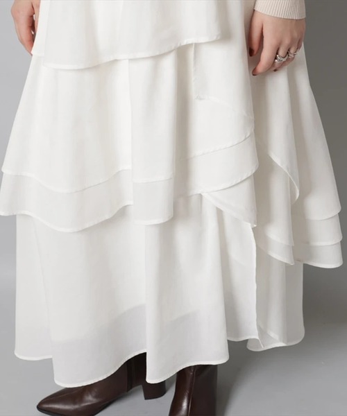 CADUNE(カデュネ)の「ペタルスカート(スカート・レディース・ブラック/ホワイト・34/36/38)」の15枚目の写真