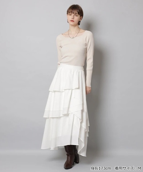 CADUNE(カデュネ)の「ペタルスカート(スカート・レディース・ブラック/ホワイト・34/36/38)」の17枚目の写真