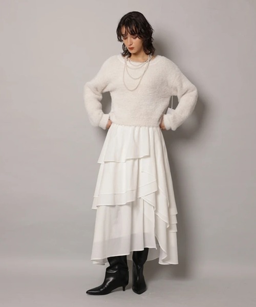 CADUNE(カデュネ)の「ペタルスカート(スカート・レディース・ブラック/ホワイト・34/36/38)」の19枚目の写真