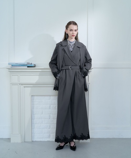 HARE（ハレ）の「【CEREMONY SET UP対応】レースデザインジャンプスーツ(HARE)（サロペット/オーバーオール・レディース・ブラック/グレー・FREE）」の13枚目の写真