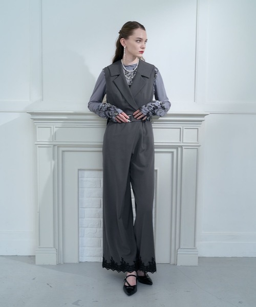 HARE（ハレ）の「【CEREMONY SET UP対応】レースデザインジャンプスーツ(HARE)（サロペット/オーバーオール・レディース・ブラック/グレー・FREE）」の15枚目の写真