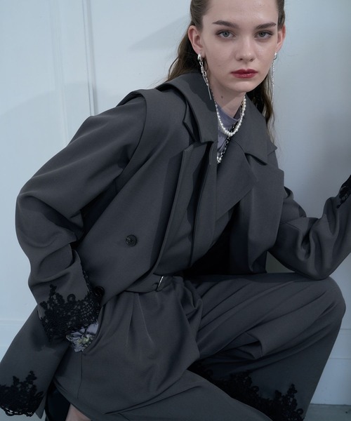 HARE（ハレ）の「【CEREMONY SET UP対応】レースデザインジャンプスーツ(HARE)（サロペット/オーバーオール・レディース・ブラック/グレー・FREE）」の17枚目の写真