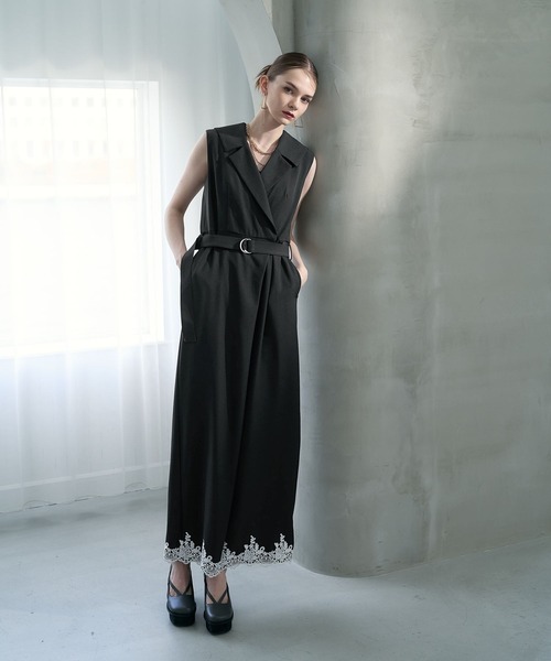 HARE（ハレ）の「【CEREMONY SET UP対応】レースデザインジャンプスーツ(HARE)（サロペット/オーバーオール・レディース・ブラック/グレー・FREE）」の11枚目の写真