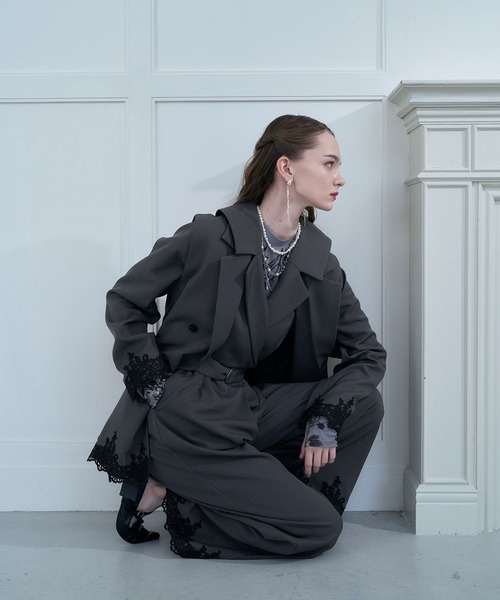 HARE（ハレ）の「【CEREMONY SET UP対応】レースデザインジャンプスーツ(HARE)（サロペット/オーバーオール・レディース・ブラック/グレー・FREE）」の12枚目の写真