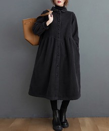 裏起毛コーデュロイシャツワンピース