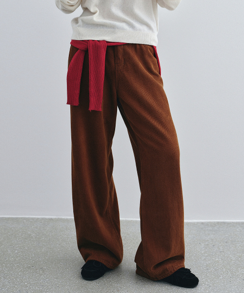 LOEIL(ロエイユ)の「起毛ロングワイドコットンパンツ - キャメル(その他パンツ・レディース・その他・S/M/L)」の1枚目の写真