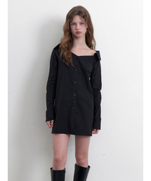 one off-shoulder shirts onepiece - black