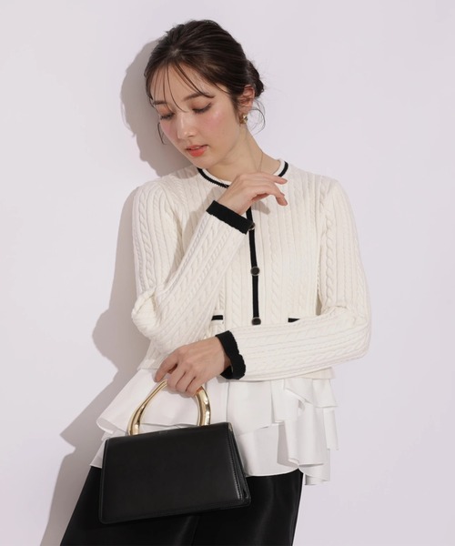 Apuweiser-riche(アプワイザーリッシェ)の「配色ケーブルティアードアンサンブル(ニット/セーター・レディース・オフホワイト/ピンクベージュ/レッド/ネイビー・2)」の17枚目の写真