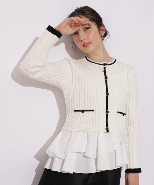 Apuweiser-riche(アプワイザーリッシェ)の「配色ケーブルティアードアンサンブル(ニット/セーター・レディース・オフホワイト/ピンクベージュ/レッド/ネイビー・2)」の20枚目の写真