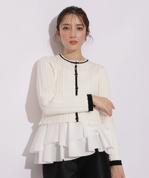 Apuweiser-riche(アプワイザーリッシェ)の「配色ケーブルティアードアンサンブル(ニット/セーター・レディース・オフホワイト/ピンクベージュ/レッド/ネイビー・2)」の21枚目の写真