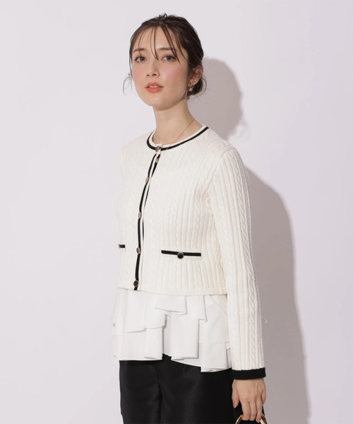 Apuweiser-riche(アプワイザーリッシェ)の「配色ケーブルティアードアンサンブル(ニット/セーター・レディース・オフホワイト/ピンクベージュ/レッド/ネイビー・2)」の22枚目の写真