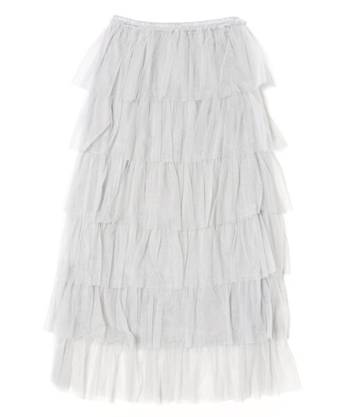 PREFERIR（プレフェリール）の「【春定番】ティアード チュールスカート/ロング丈・ウエストゴム（スカート・レディース・グレー/オフホワイト/ブラック・FREE）」の18枚目の写真