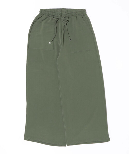 INTERPLANET（インタープラネット）の「ウ゛ィンテージ風合繊ウエストゴムワイドパンツ（その他パンツ・レディース・ベージュ/カーキ/ブラック・FREE）」の3枚目の写真