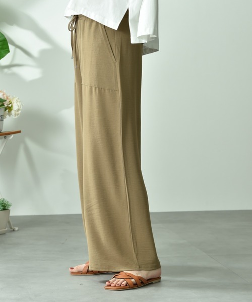 INTERPLANET（インタープラネット）の「ウ゛ィンテージ風合繊ウエストゴムワイドパンツ（その他パンツ・レディース・ベージュ/カーキ/ブラック・FREE）」の16枚目の写真