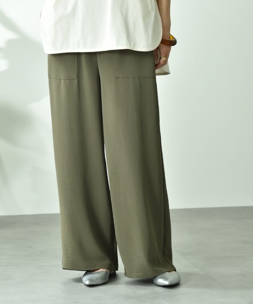INTERPLANET（インタープラネット）の「ウ゛ィンテージ風合繊ウエストゴムワイドパンツ（その他パンツ・レディース・ベージュ/カーキ/ブラック・FREE）」の21枚目の写真