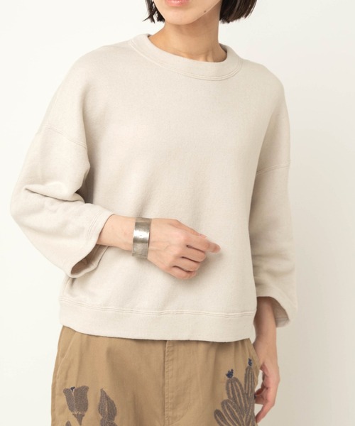 RNA-N(アールエヌエーエヌ)の「M2614 ルーズテリー8分袖プルオーバー(Tシャツ/カットソー・レディース・ベージュ/キナリ/ブラウン・FREE)」の3枚目の写真