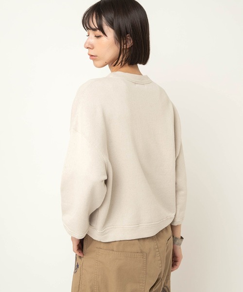 RNA-N(アールエヌエーエヌ)の「M2614 ルーズテリー8分袖プルオーバー(Tシャツ/カットソー・レディース・ベージュ/キナリ/ブラウン・FREE)」の6枚目の写真